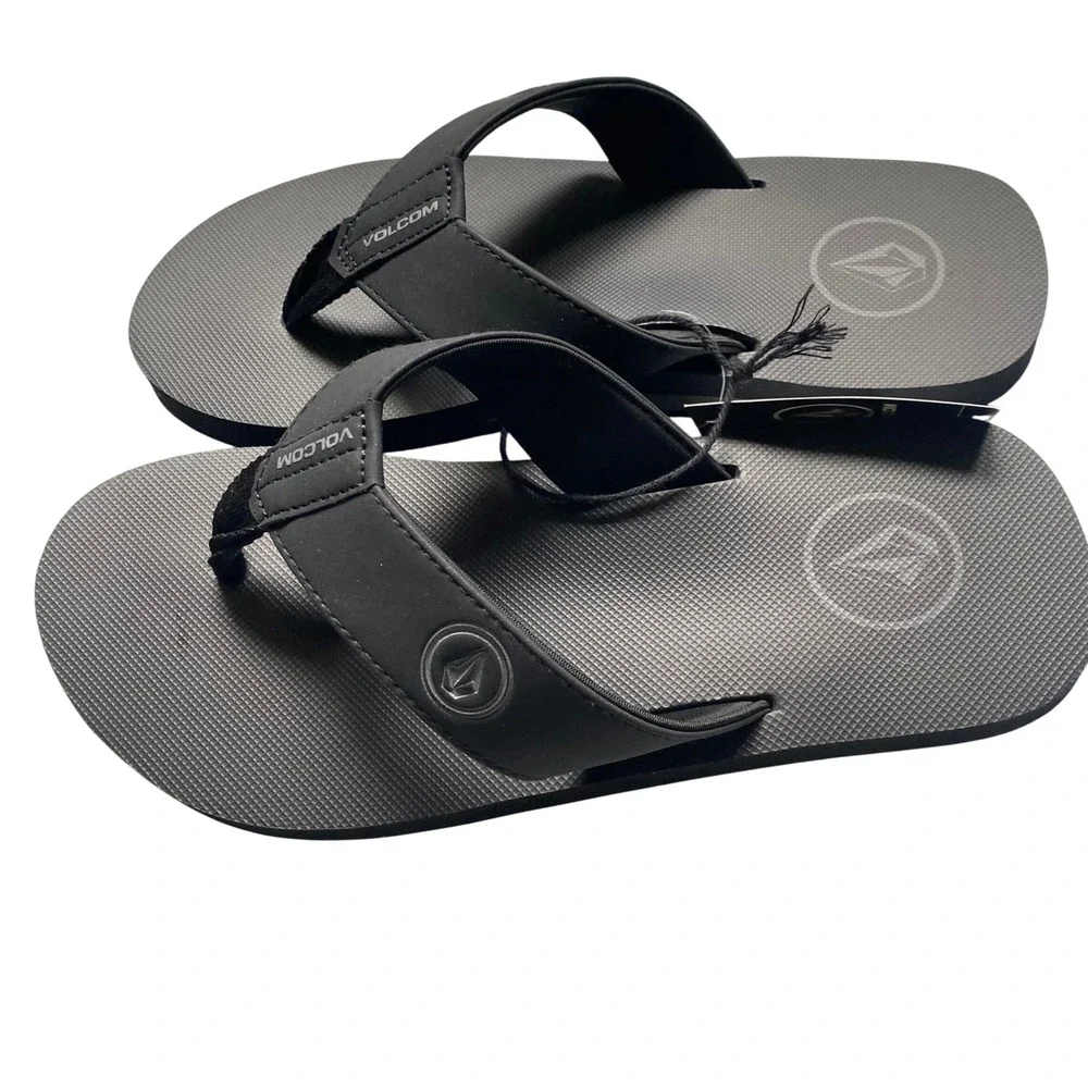 Volcom Vocation 2 Men Flip Flop Sandals Grey‎ Black Size 7 NWT